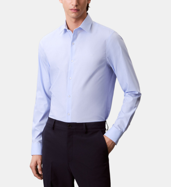 calvin klein - Chemise slim coton stretch - Bleu