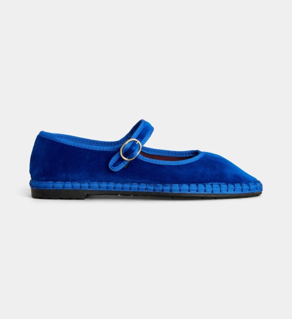 flabelus - Ballerines babies en velours - Bleu