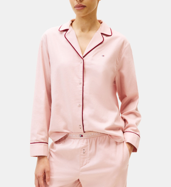 Chemise de pyjama droite en coton