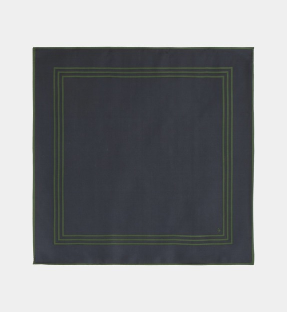 galeries lafayette - Carré de soie Ficelle rayé - Noir