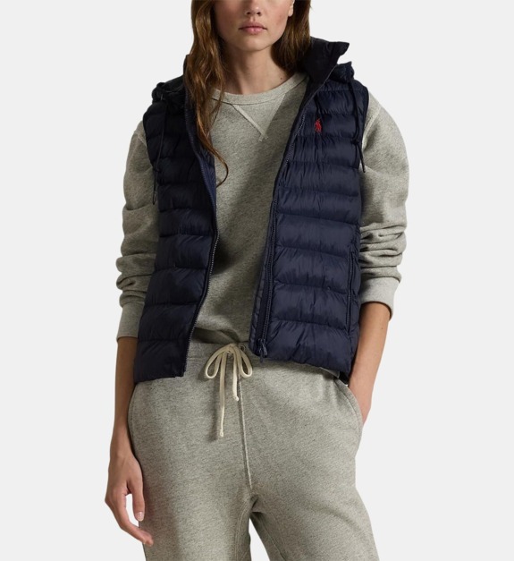 polo ralph lauren - Doudoune sans manches droite effet matelassé - Bleu