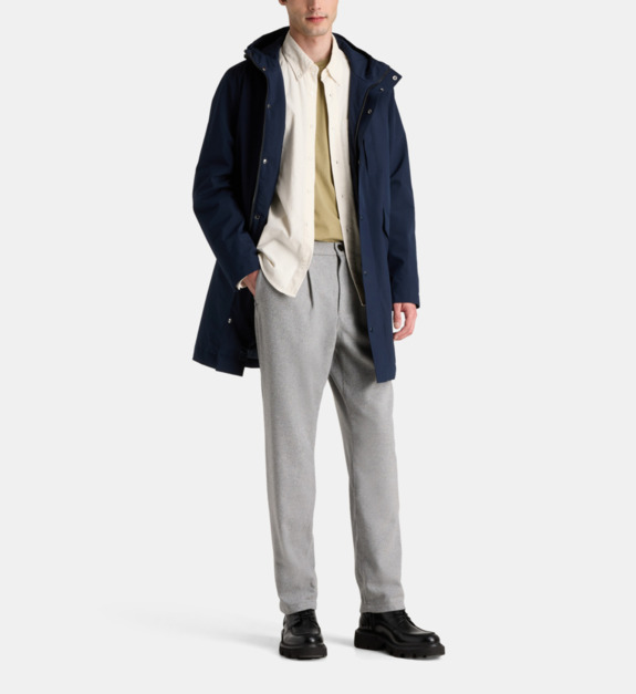 galeries lafayette - Parka mi-longue Larkali capuche - Bleu