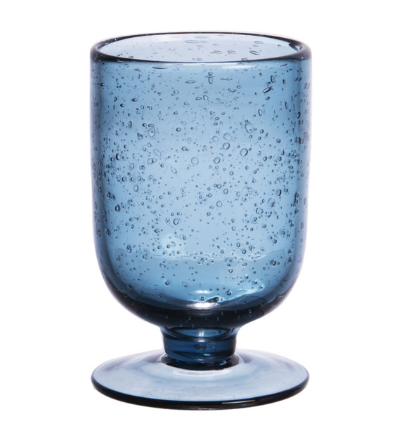 table passion - Verre à pied - Gordes bullé - Bleu - Bleu