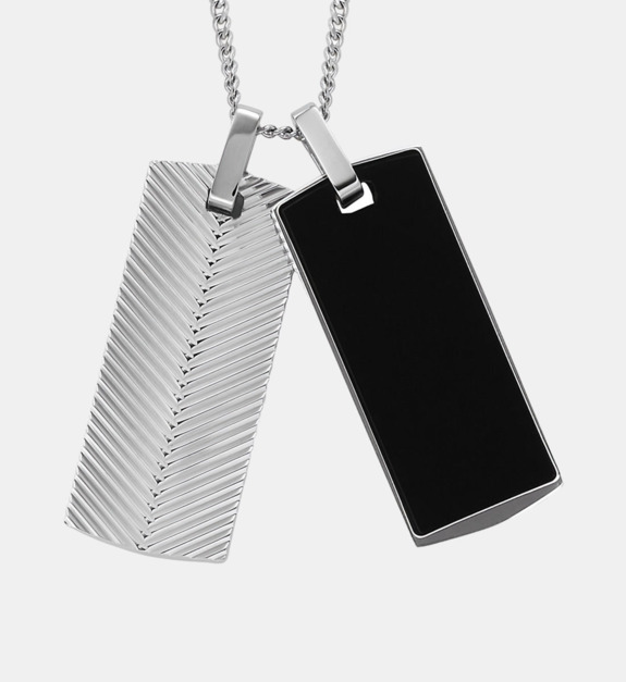 fossil - Collier Harlow plaques métalliques - Argenté