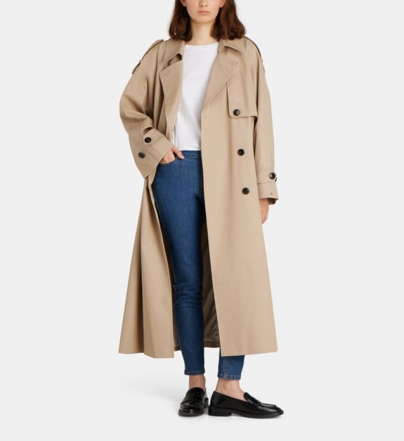 tommy hilfiger - Trench long femme en coton - Beige