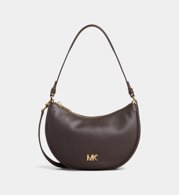 michael kors - Sac à main demi lune monogramme cuir - Marron