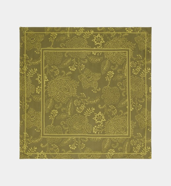 galeries lafayette - Carré Flaura fleuri en soie - Vert