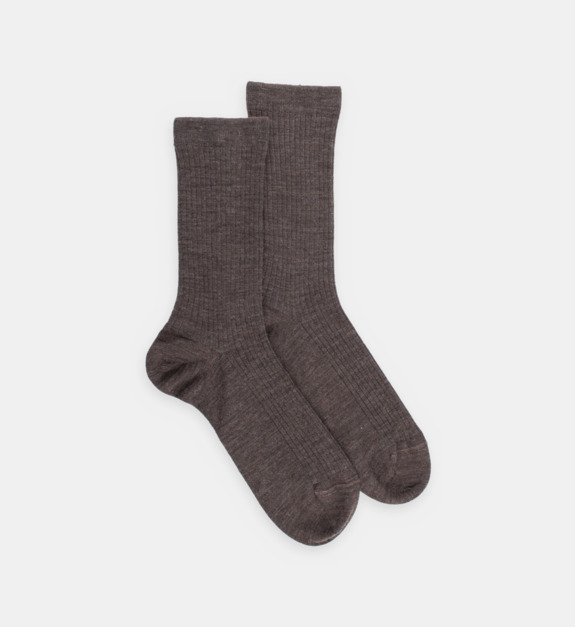 doré doré - Chaussettes hautes laine mélangée - Marron