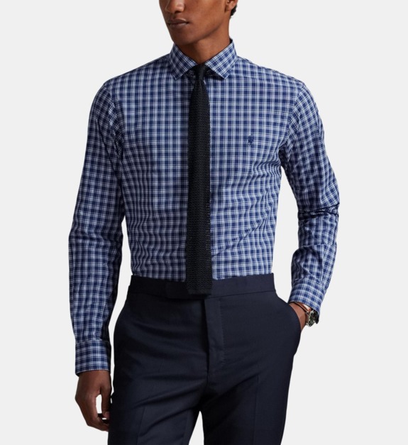 Chemise droite à carreaux