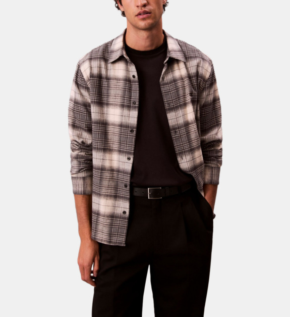 Chemise Brushed Plaid droite à carreaux signature