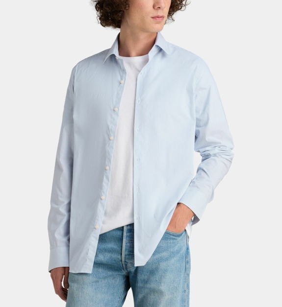 Chemise slim rayée en coton