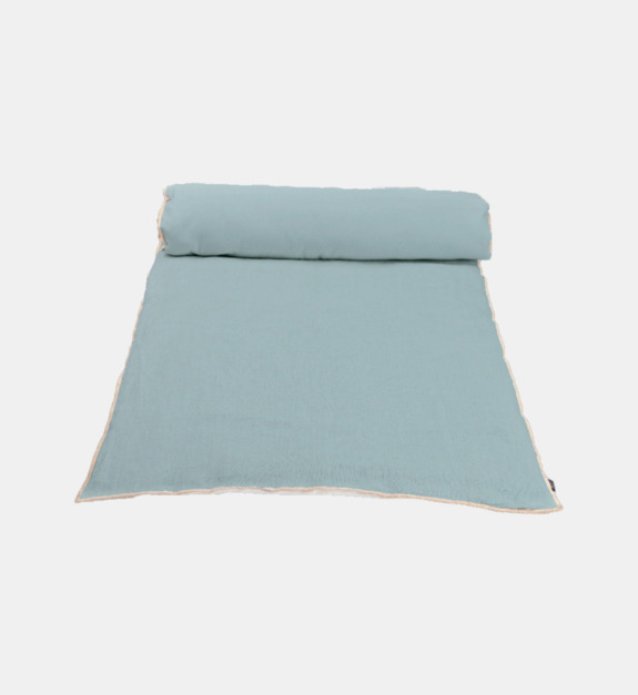 haomy - Chennai - Housse d'édredon - Chennai - 100% lin - Céladon - Bleu