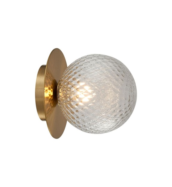 Applique murale Marquise or et verre Ø13 cm