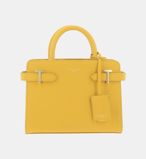 le tanneur - Petit sac à main Emilie en cuir signature T - Jaune