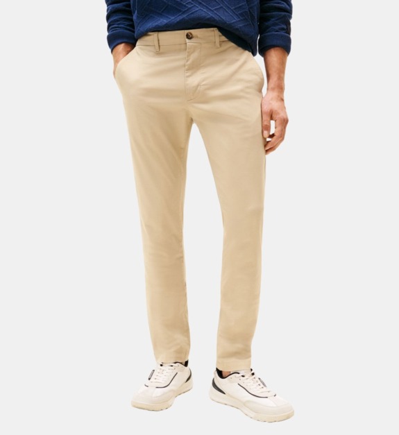 Pantalon slim géométrique en coton