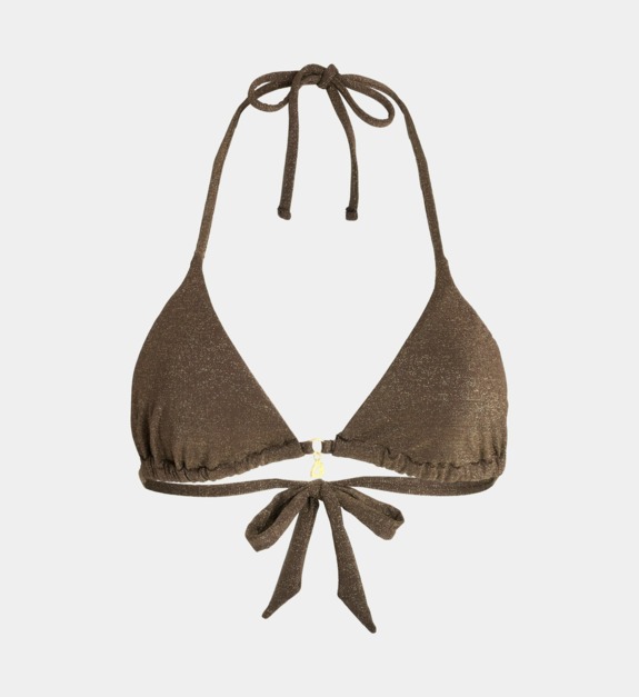 banana moon - LIGHTGLITTER - Haut de bikini triangle Rico Lightlitter pailleté - Marron