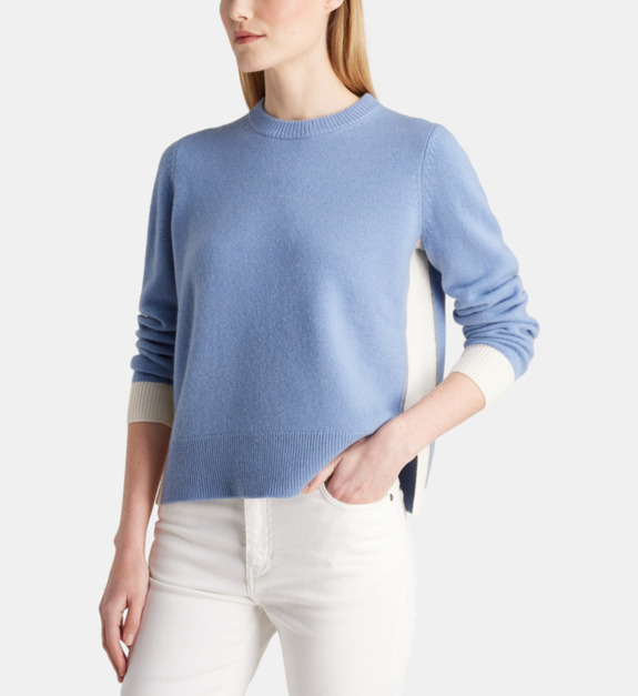 galeries lafayette - Pull droit court Sadi laine et cachemire responsable - Bleu