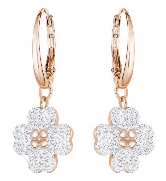 swarovski - Boucles d'oreilles Latisha, blanc, Métal doré rose - Blanc