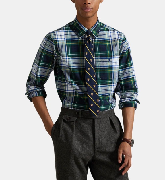 Chemise droite motif tartan