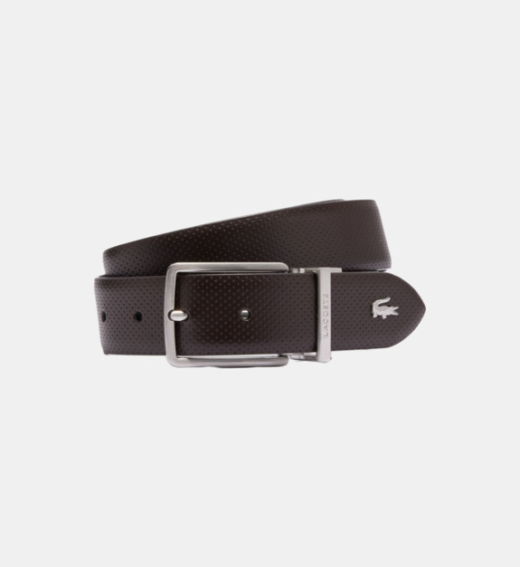 Ceinture moyenne réversible Elegance en cuir enduit perforé