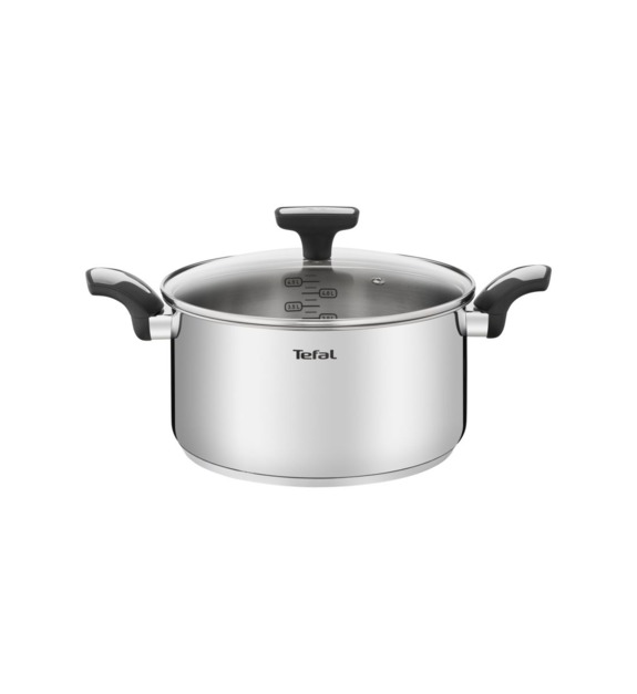 Faitout avec couvercle Ø24 cm Emotion Inox et verre