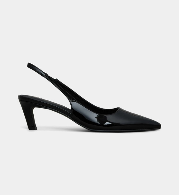 galeries lafayette - Escarpins slingback kitten Asia cuir - Noir
