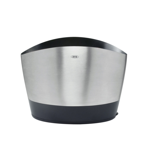 oxo - Pot ovale à ustensiles inox brossé 21 x 16 x 12 cm - Gris