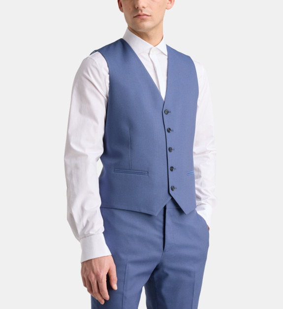 comptoir gl - Gilet de costume cintré Tulum - Bleu