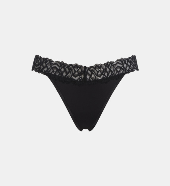 Culotte tanga bandeau en dentelle