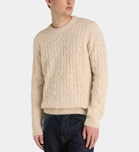 Pull en laine torsades