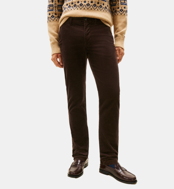 Pantalon droit en coton finition velours côtelé - vue 6