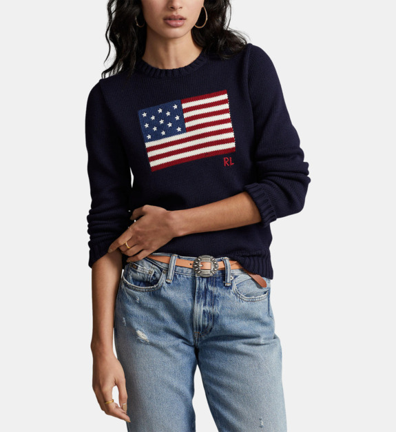 Pull cintré en coton à logo