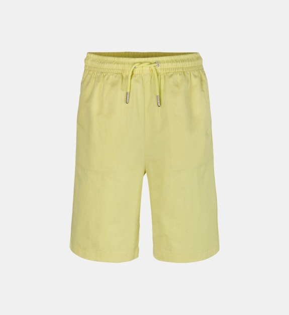 Short droit en coton et lin