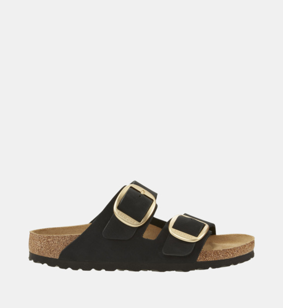 Mules plates Arizona Big Buckle en cuir