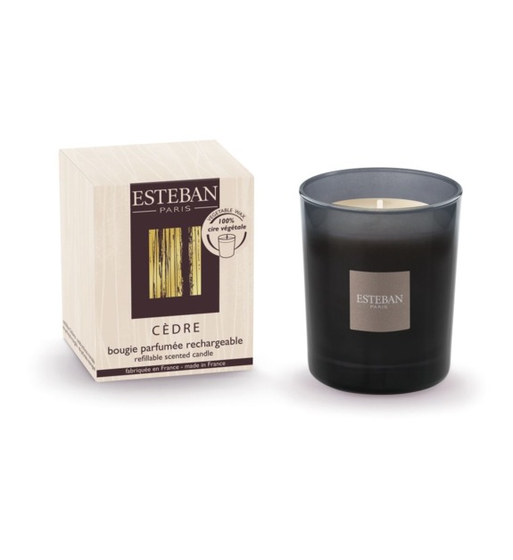 esteban paris parfums - CEDRE - Bougie parfumée rechargeable - Beige
