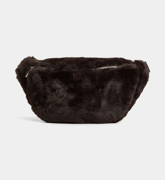 galeries lafayette - Sac banane Diane effet fourrure - Marron