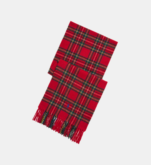 polo ralph lauren - Echarpe cachemire homme motif tartan - Rouge
