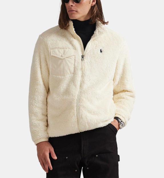 Polaire droite zippée imprimé signature