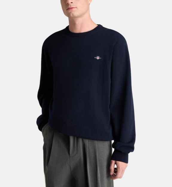 Pull droit signature laine