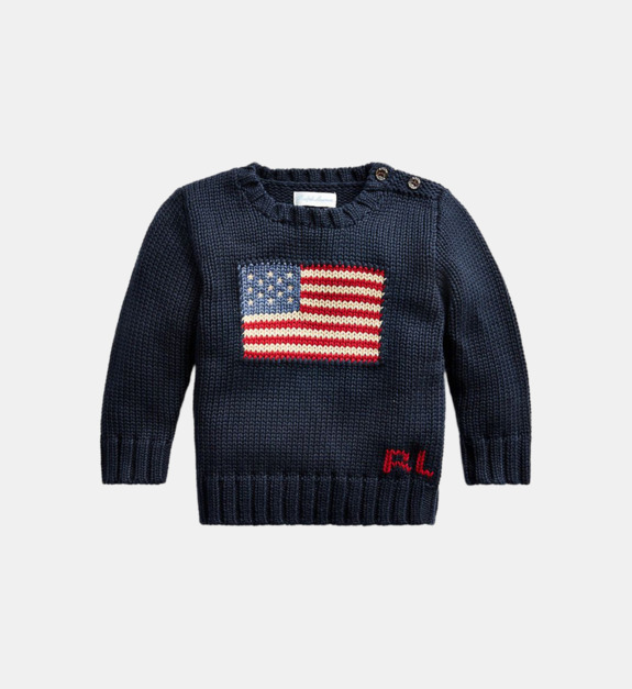 polo ralph lauren - Pull drapeau maille unisexe - Bleu