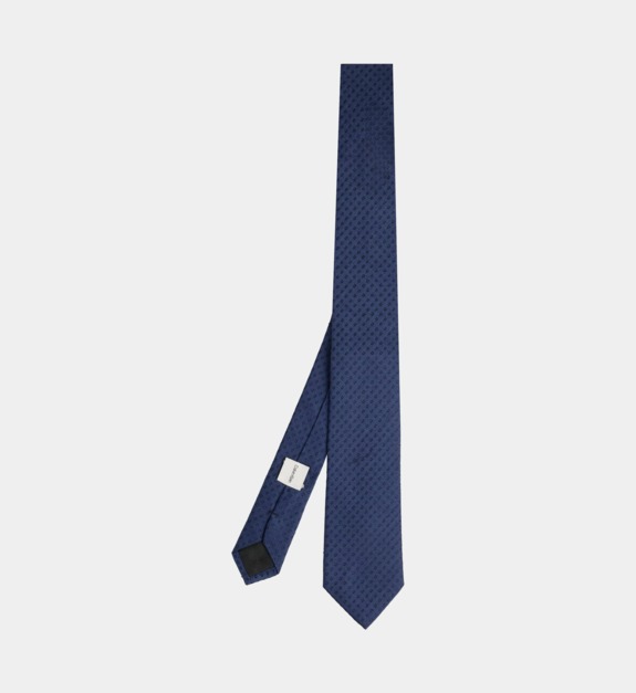 calvin klein - Cravate Winston classique à motif géométrique en soie - Bleu