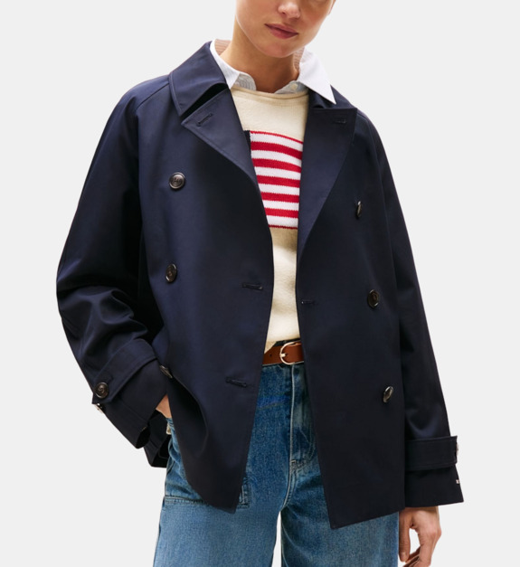 tommy hilfiger - Trench ample en coton - Bleu