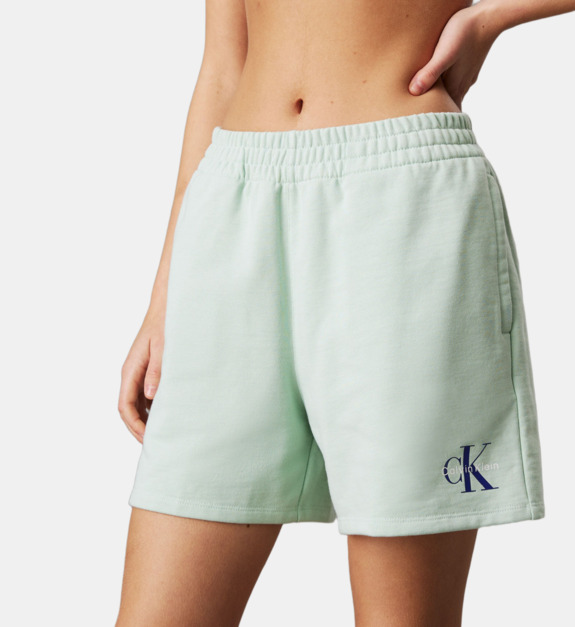 Short droit en coton mélangé