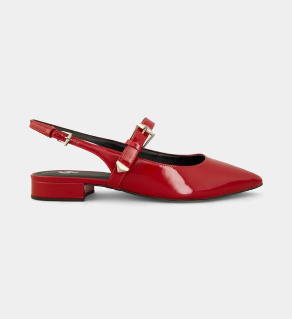 galeries lafayette - Ballerines slingback Vanessa cuir - Rouge