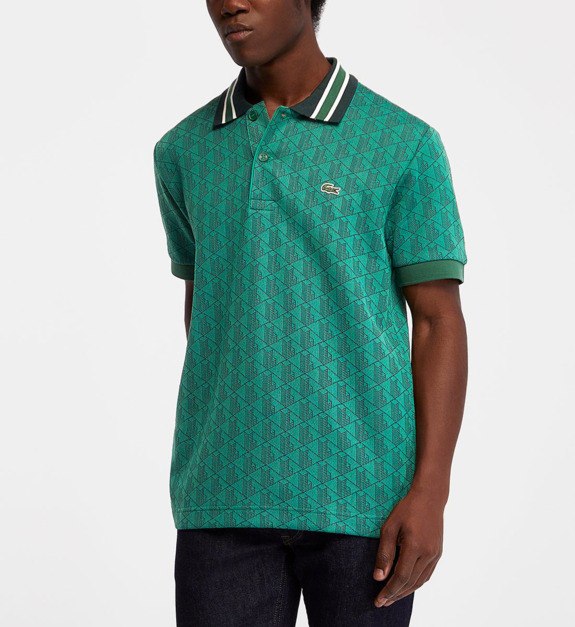 Polo Lacoste Polo monogramme classic fit a col contraste EU - vue 3