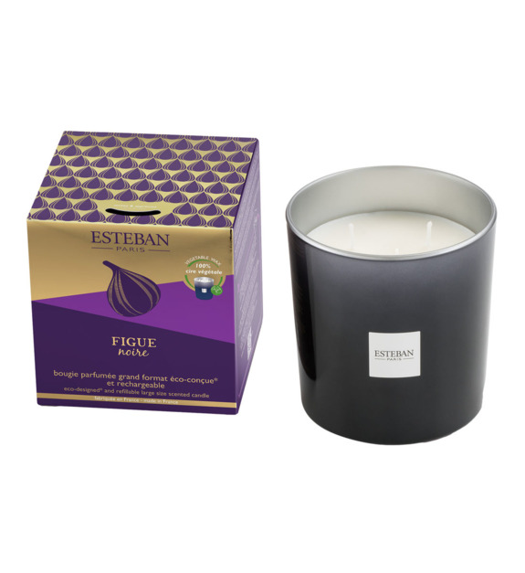 esteban paris parfums - Bougie parfumée rechargeable 450 g - Figue noire - Beige