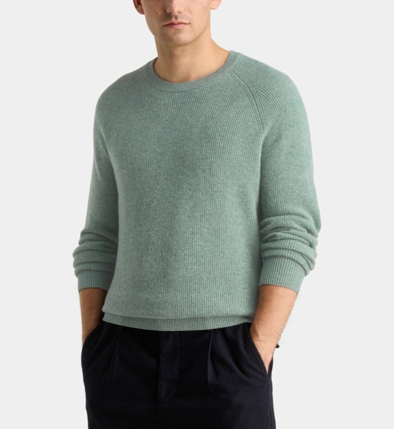 galeries lafayette - Pull droit homme Nashrib cachemire - Vert