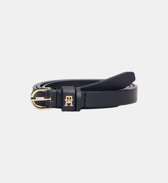 Ceinture fine griffée cuir