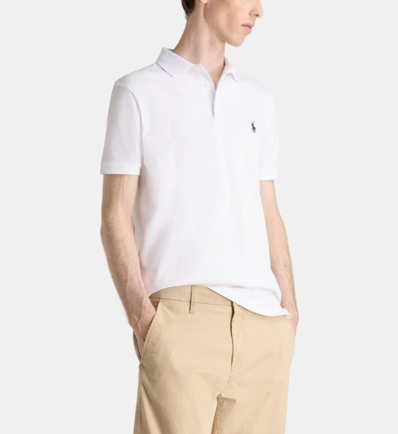 polo ralph lauren - Polo droit semi-ajusté signature en coton - Blanc