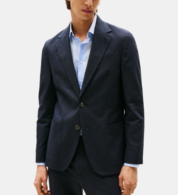 Veste classique droite en coton - vue 3